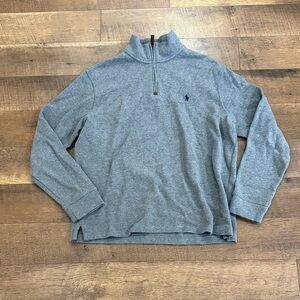 MEN’S Ralph Lauren Gray Sweatshirt with Blue Tag and Yellow Logo